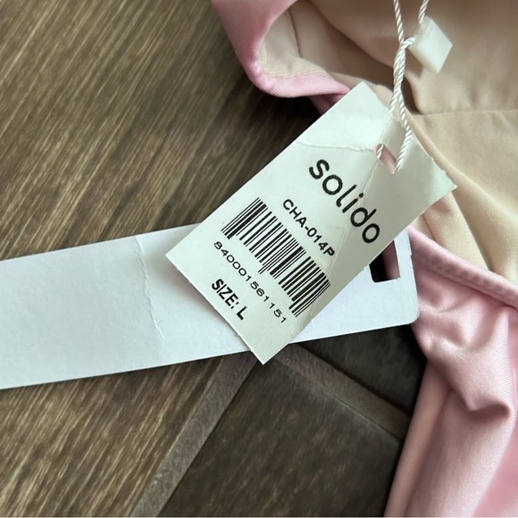 NWT Solido Swimwear Ruffle One Piece Swimsuit in Light Pink Sz L - Picture 9 of 10